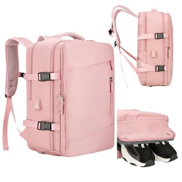 Rucsac laptop urban simplu roz 31x44x19cm 20-35L