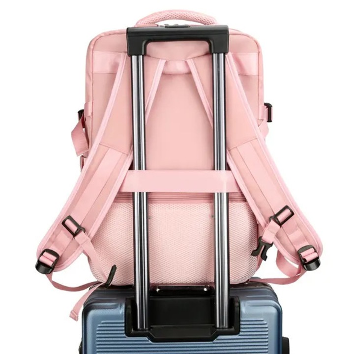 Rucsac laptop urban simplu roz 31x44x19cm 20-35L