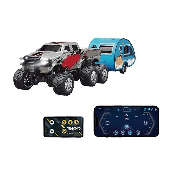 Távirányítós off-road kisautó, mini, ötvözet, zöld, 6x11x4.5cm