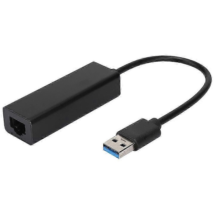 Кабелен мрежов адаптер USB 100Mbps, REALTEK, черен, универсален
