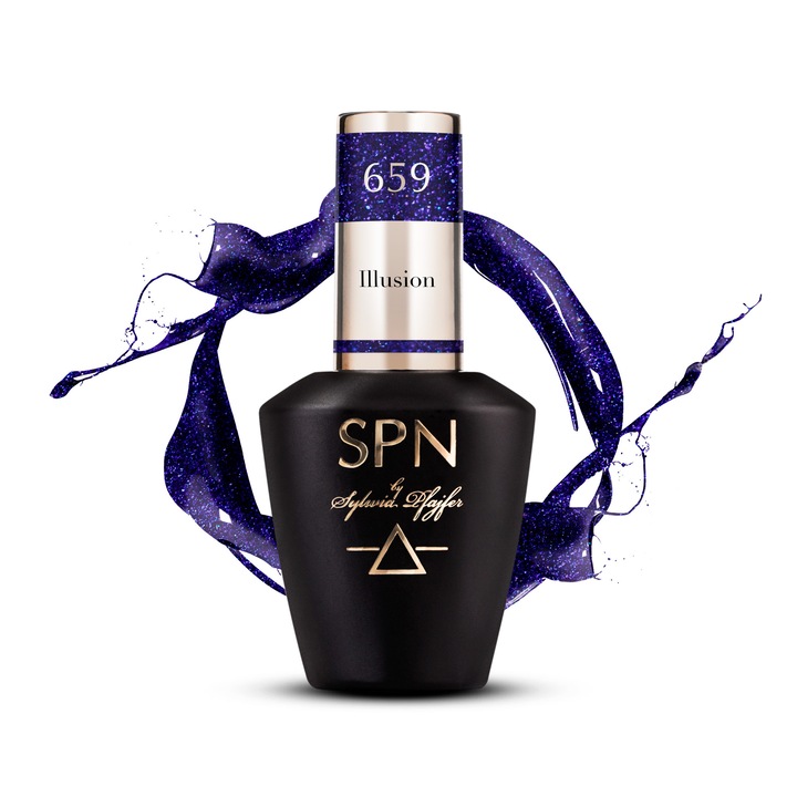 Oja semipermanenta SPN Nails Illusion albastru inchis 8ml