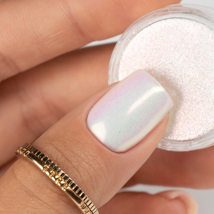 SPN Nails Aurora 08 körömpor opál rózsaszín-zöld 3g