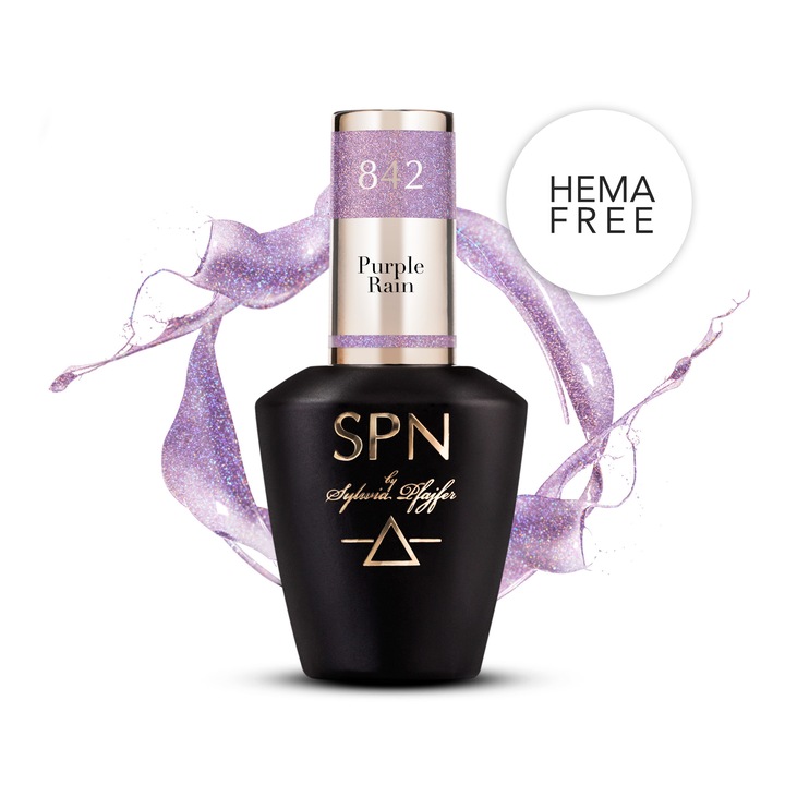 Oja semipermanenta SPN Nails Purple Rain violet holografic 8ml