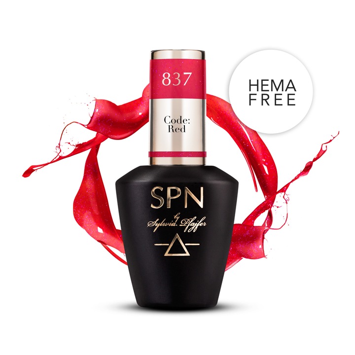 Oja semipermanenta SPN Nails Code Red 8ml rosu profund
