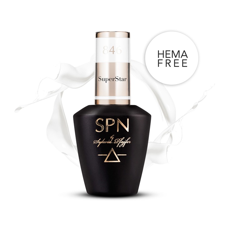 Oja semipermanenta SPN Nails SuperStar, alb translucid, 8ml