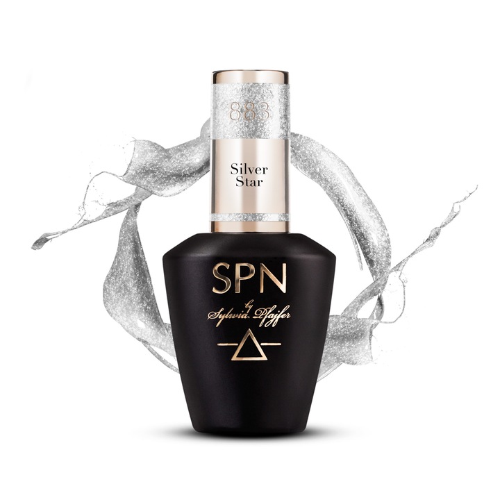 Oja semipermanenta SPN Nails 883 Silver Star argintiu 8ml