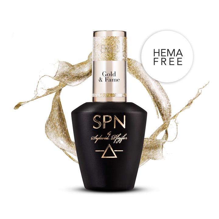 Oja semipermanenta SPN Nails Gold Fame 8ml aurie
