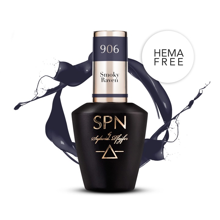 Oja semipermanenta SPN Nails 906 Smoky Raven albastru-gri 8ml