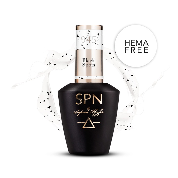 SPN Nails körömlakk 945 Black Spots, fekete, 8ml