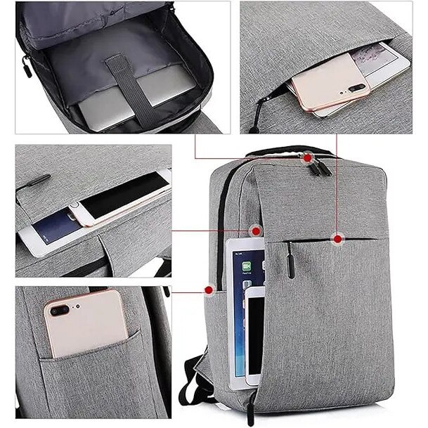 Rucsac laptop din poliester cu port USB si compartiment pentru laptop pana la 15,6", IZO-CJ-K0502-2026-0721-5005, albastru, 40.6 x 12.7 x 30.5 cm