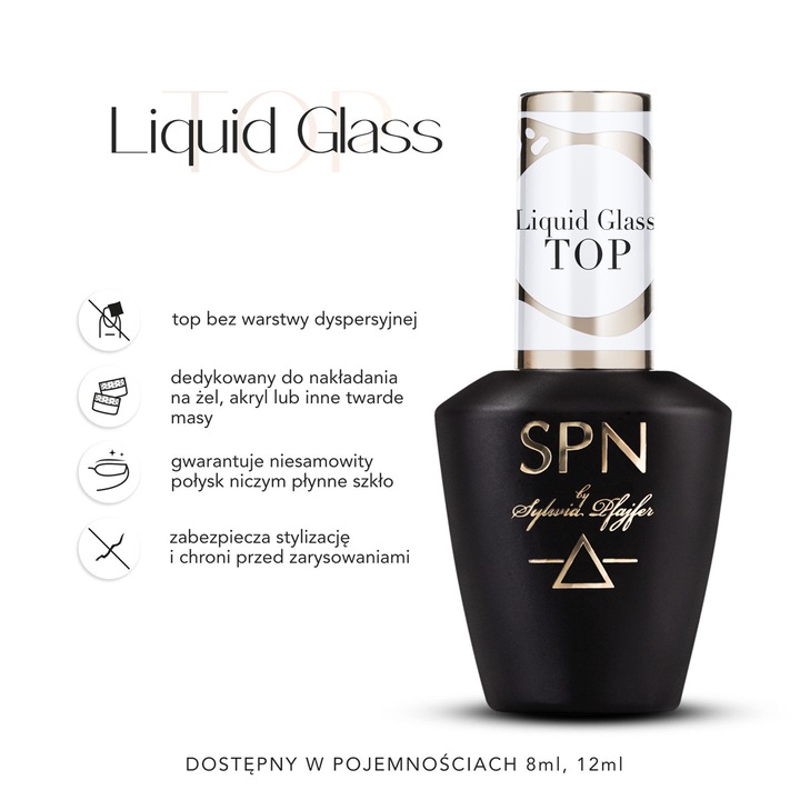 Top UV SPN Nails Liquid Glass 12ml tartós fény