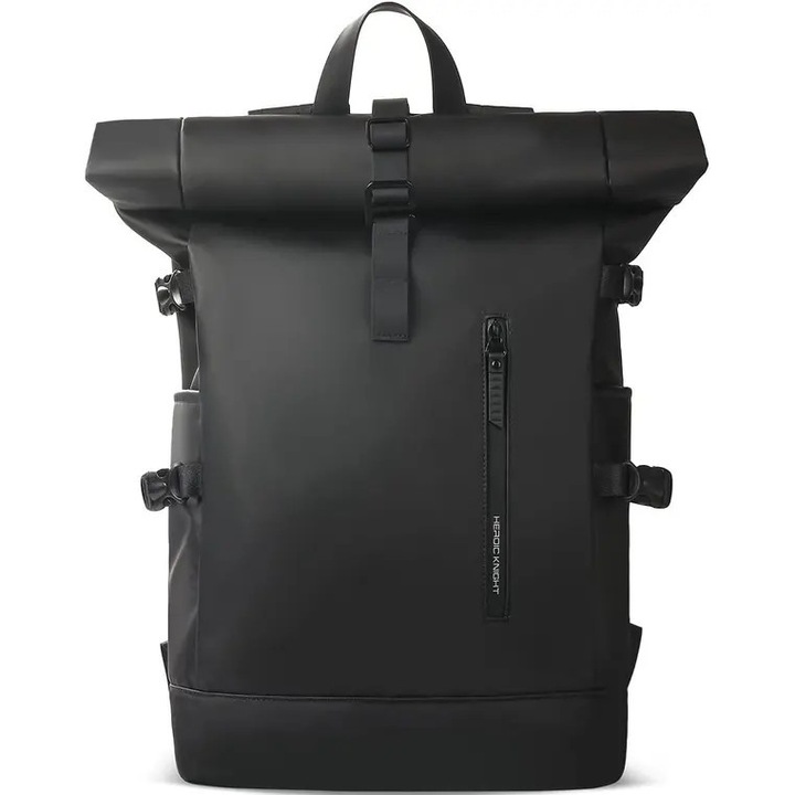 Unisex hátizsák, összecsukható, vízálló, nagy kapacitású, fekete, 17 hüvelykes, USB porttal