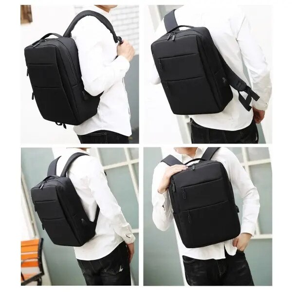 Rucsac unisex pentru laptop din poliester, rezistent la apa, compartiment 15–16 inch, bleumarin, 29 x 41 x 12 cm