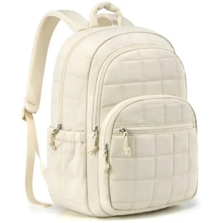 Rucsac laptop 15.6 inch, capacitate mare, bej, 20x30x44cm