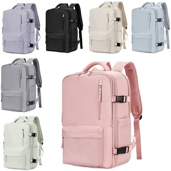 Rucsac laptop din nylon, multifunctional, impermeabil, pentru laptop 15.6", 42 x 31 x 17 cm, roz