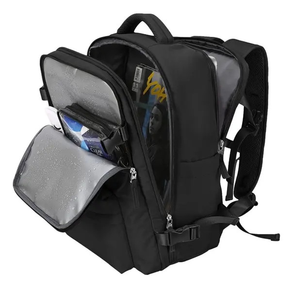 Rucsac laptop din nylon, multifunctional, impermeabil, pentru laptop 15.6", 42 x 31 x 17 cm, roz