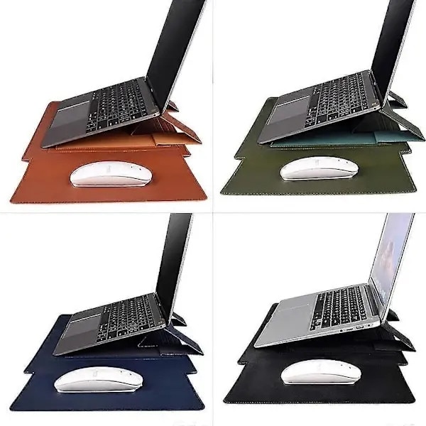 Husa laptop PU, 13-15.4 inch, verde militar negru galben albastru safir