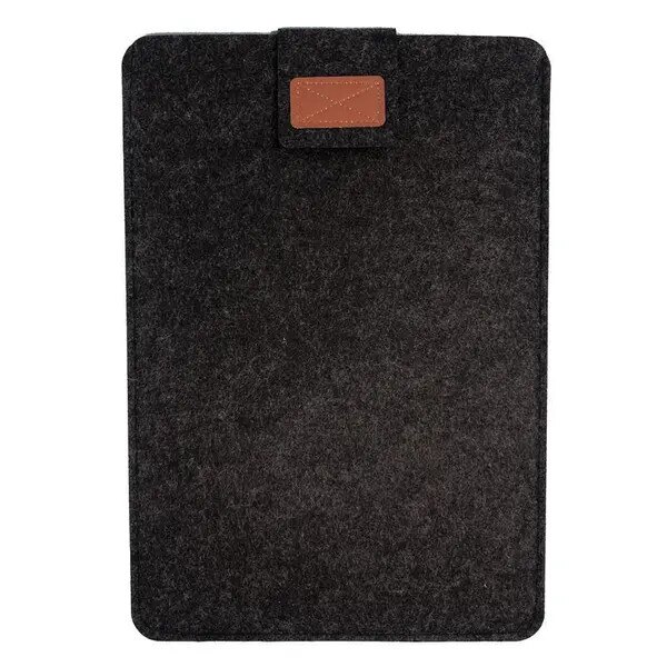 Husa pentru laptop din fetru de lana, cu inchidere Velcro si protectie groasa, compatibila cu MacBook Pro/MacBook Air 13", gri/antracit, 34 x 25 cm