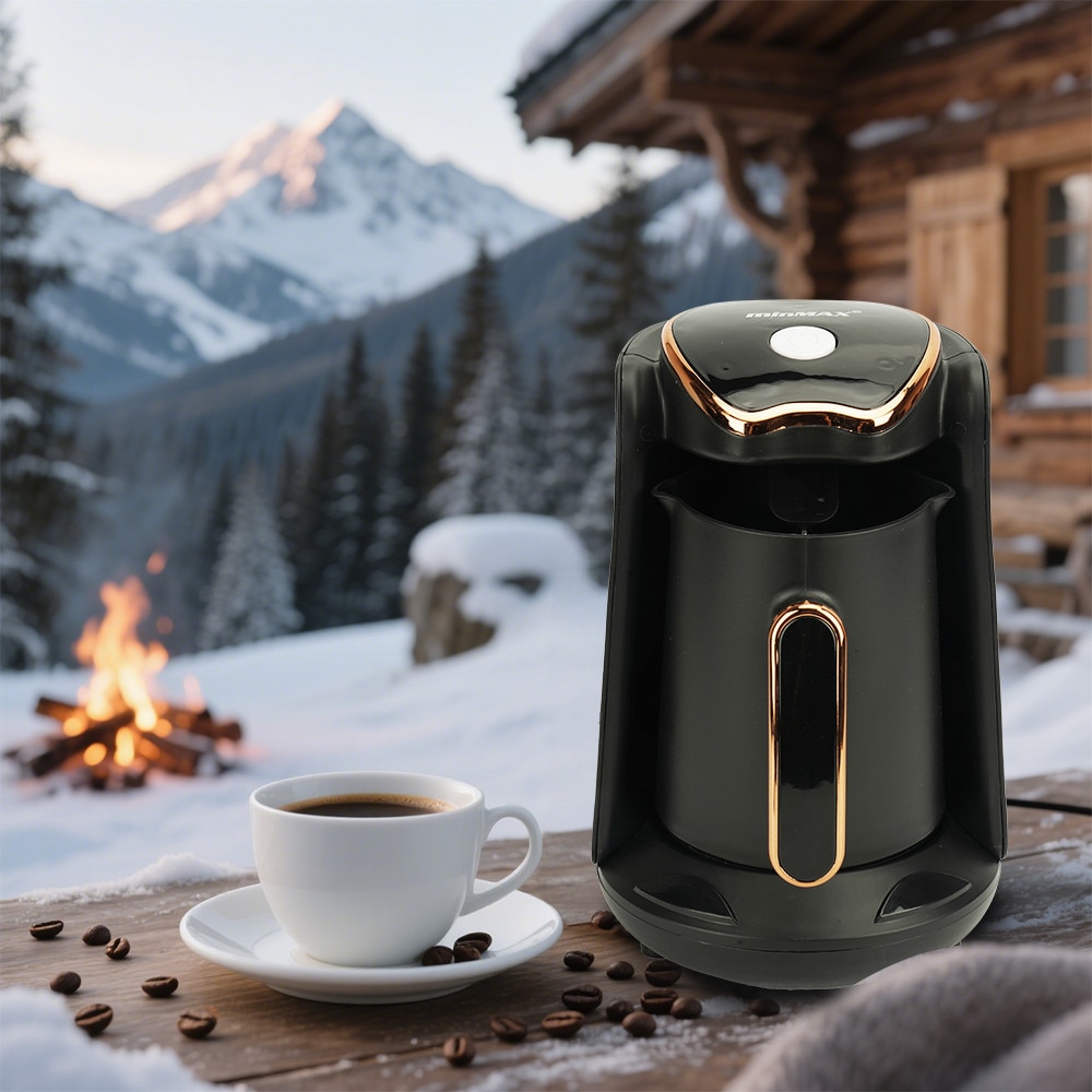 Cafetiera electrica, aparat cafea greceasca, 600W, 300ml pentru 4 cesti, anticurgere, maner ergonomic, pentru cafea greceasca, espresso si ceai.Convenabil si rentabil, usor de utilizat, rezistent la rugina si pete.material ABS, Priza EU. Negru
