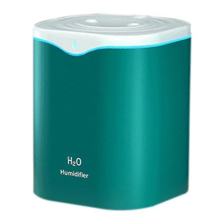 Ultrahangos párásító, 2L, folyamatos/szakaszos üzemmód, zöld, hordozható USB