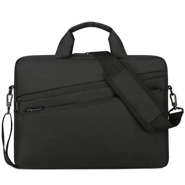 Geanta laptop din material rezistent la apa, convertibila tote si messenger, IZO-CJ-K0502-20260803-2885, negru, 15,6 inch (compartiment 37,8 x 27 x 5 cm)
