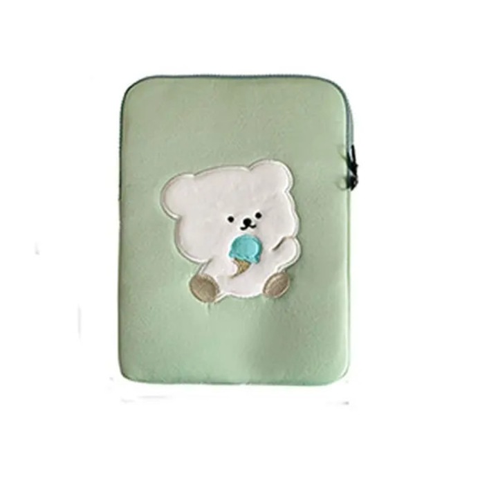 Zöld pamut laptop táska 39x28x2cm, 3 db-os szett