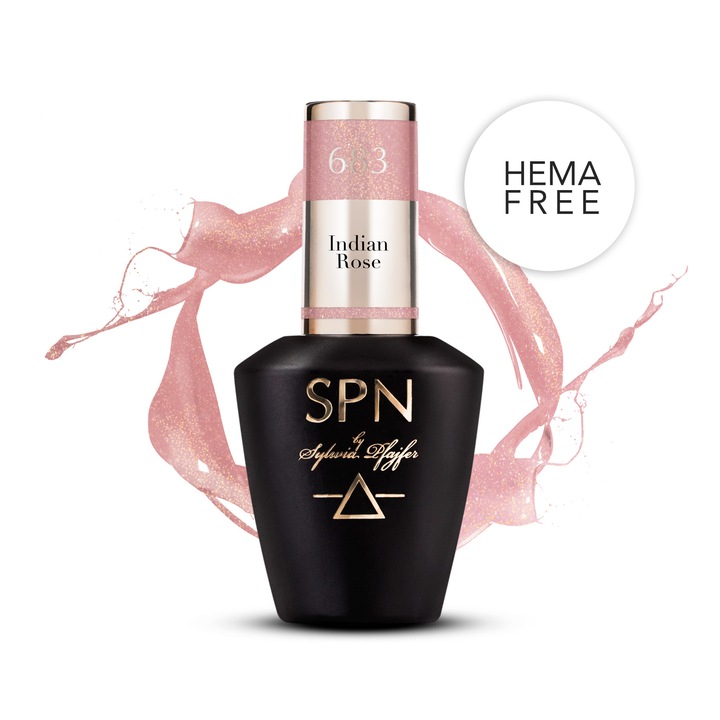 SPN Nails Indian Rose 8ml félpermanens körömlakk, csillogó rózsaszín-bézs
