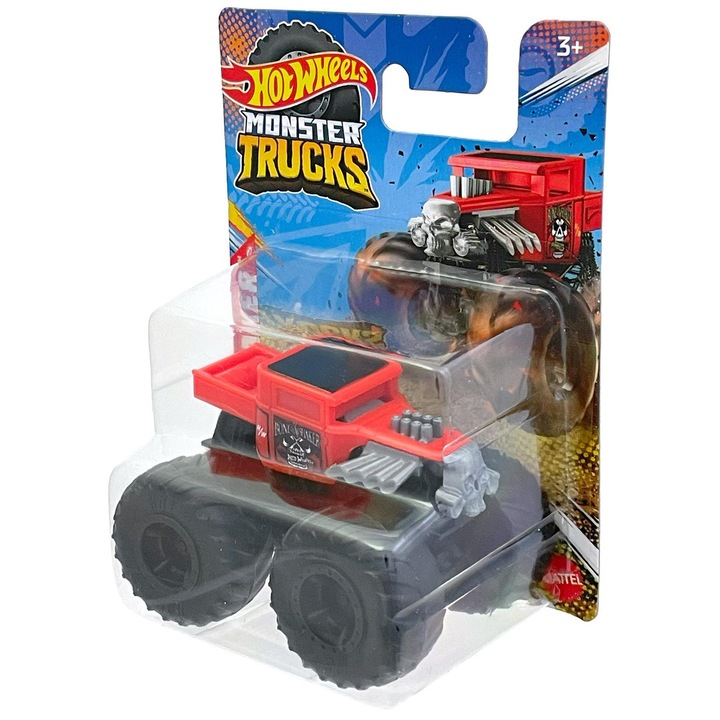 Masinuta Hot Wheels - Monster Trucks 1:70 - Bone Shaker Red