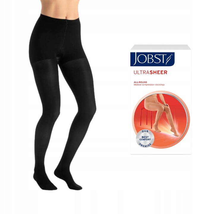 Ciorapi compresivi JOBST UltraSheer CCL2, Marimea 6, Negru