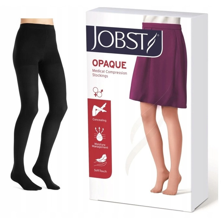 JOBST Opaque - Ciorapi compresivi CCL2, negri, marimea 3, regular lungime