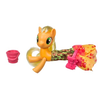 Figurina My Little Pony, ponei de mare, cu rochita, Applejack Figurina My Little Pony, ponei de mare, cu rochita, Applejack