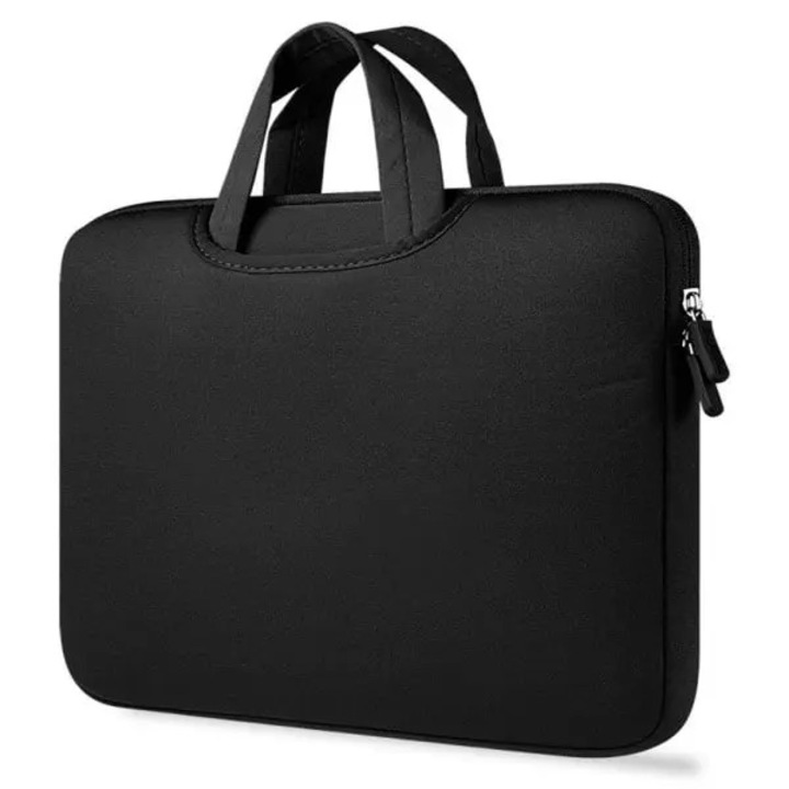 Laptop táska nylon pamut velúr, fekete, 41x31x2.5cm