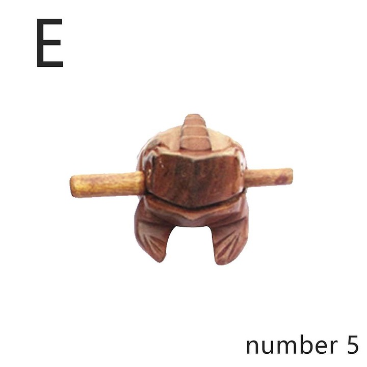 Fából készült béka, hangszer, brekegő hang, 5.8x3.5x3.8cm - 16x10x9cm