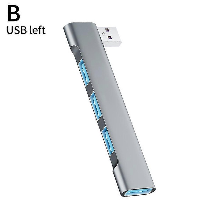 USB elosztó 4 az 1-ben, alumínium, égszínkék, 14x16g