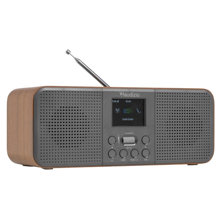 Audizio Bucine WIFI internetrádió-FM és DAB rádió, fa, fekete