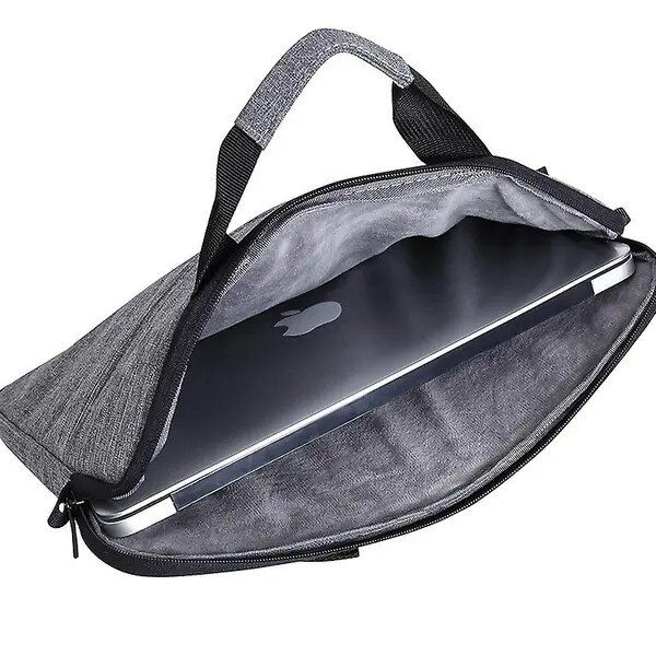Geanta laptop din Oxford, multiple compartimente, buzunar cu fermoar ascuns, bretea reglabila si maner, albastru, pentru laptop 14", 37 x 27 cm