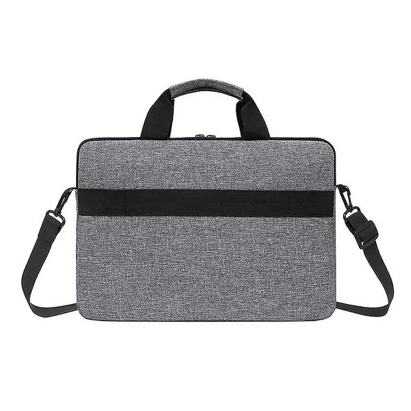 Geanta laptop din Oxford, multiple compartimente, buzunar cu fermoar ascuns, bretea reglabila si maner, albastru, pentru laptop 14", 37 x 27 cm