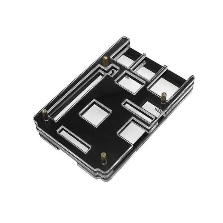 5 rétegű akril ház Raspberry Pi 2B 3B 3B+ fekete-fehér színben