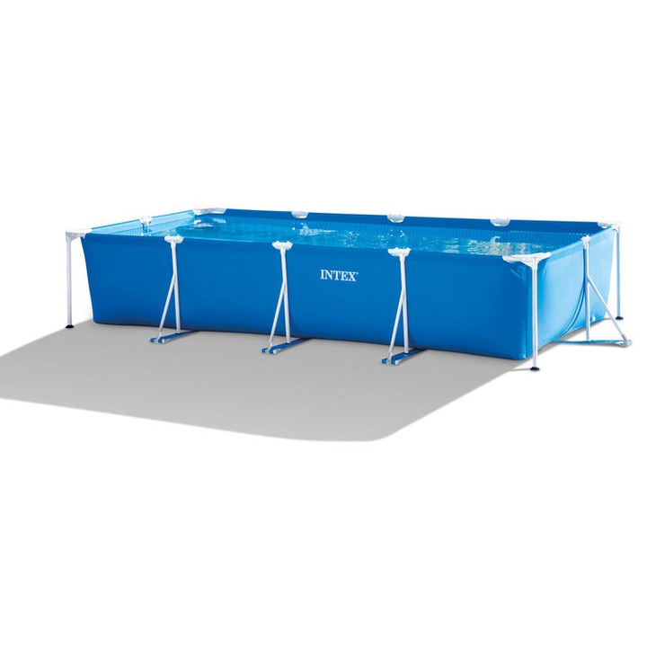 Intex Rectangular Frame Fémvázas medence vízforgatóval, 450х220х83 cm, 7121 l űrtartalom, Kék