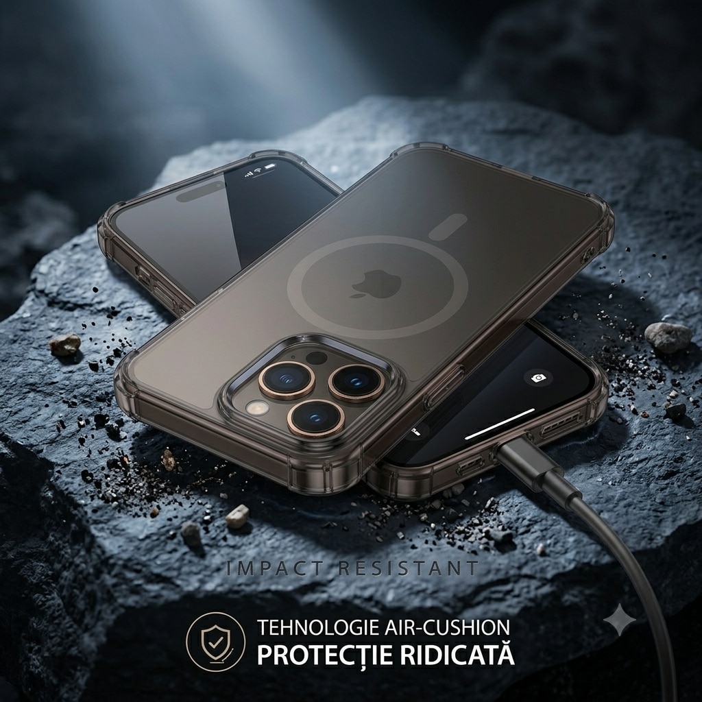Husa pentru OnePlus Nord 6 DaDen® ShockProof, Protectie Camera, Antisoc, Protectie Superioara, Fumuriu