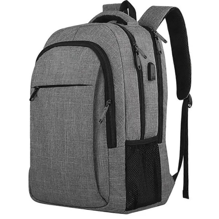 Laptop hátizsák 15.6 inch, vízálló, USB, szürke, 30x45x15cm