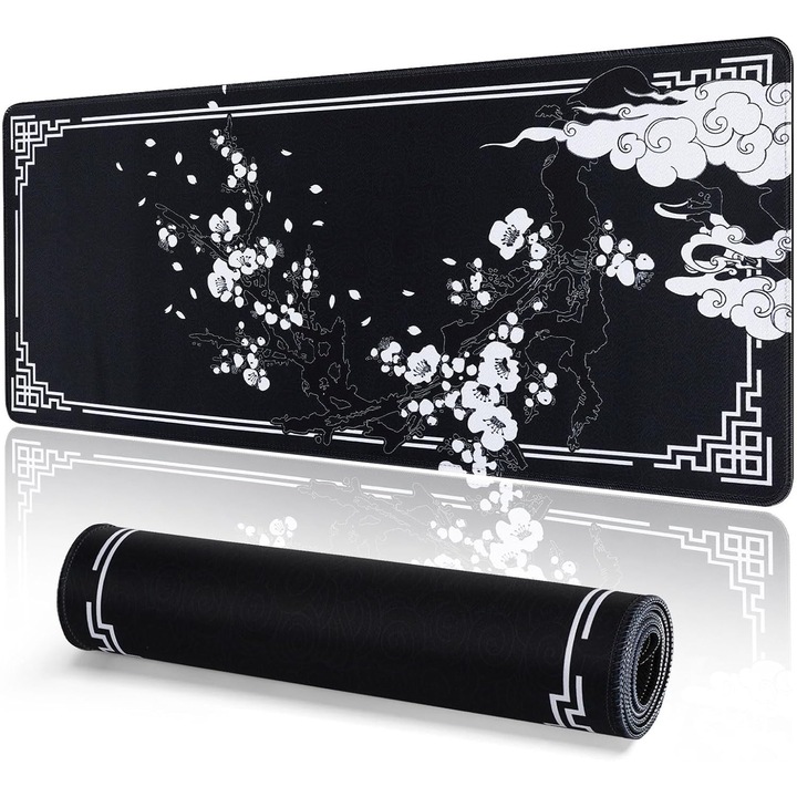 Mousepad gaming XXL 800x300x3mm antiderapant impermeabil negru