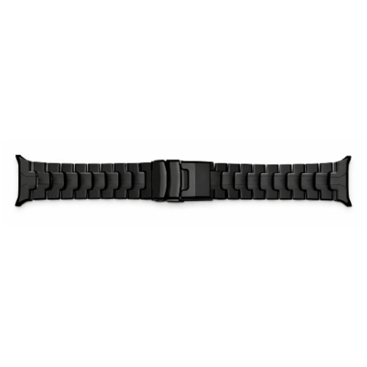 Szíj kompatibilis Samsung Galaxy Watch Ultra, Titánötvözet, Fa doboz, Fekete