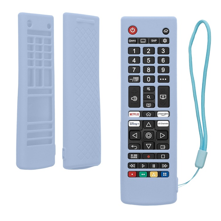 Husa telecomanda Kwmobile pentru LG Smart TV AKB, anti-alunecare, silicon, albastru
