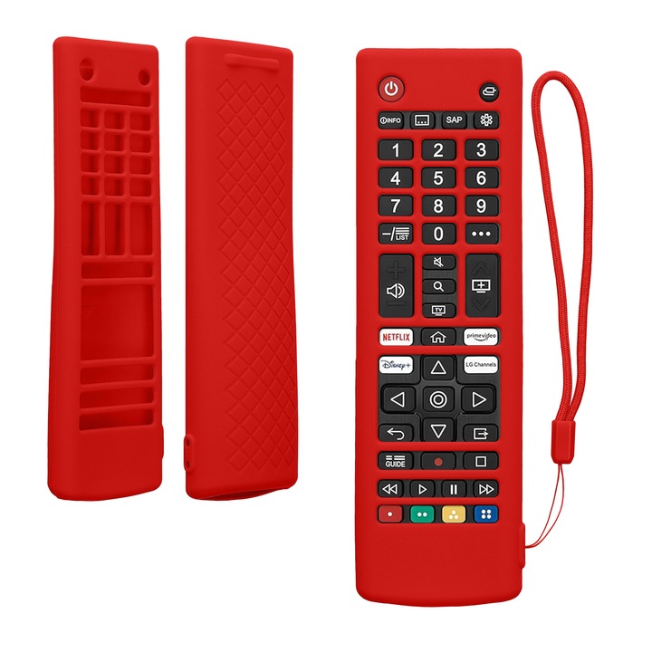 Husa telecomanda Kwmobile pentru LG Smart TV AKB, anti-alunecare, silicon, rosu