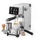 Espressor iHunt Bro Barista Flex 5 in 1, Pompa Ulka 19 Bar, Rezervor 1.2L, Panou Digital Tactil, Sistem Incalzire Termobloc 1350W, Compatibil Cafea Macinata si Capsule, Carcasa din Inox