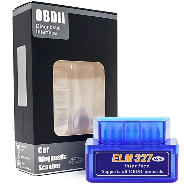 Instrument pentru diagnostic auto Hozro ELM 327 Mini, conectivitate Bluetooth, OBD2, Albastru