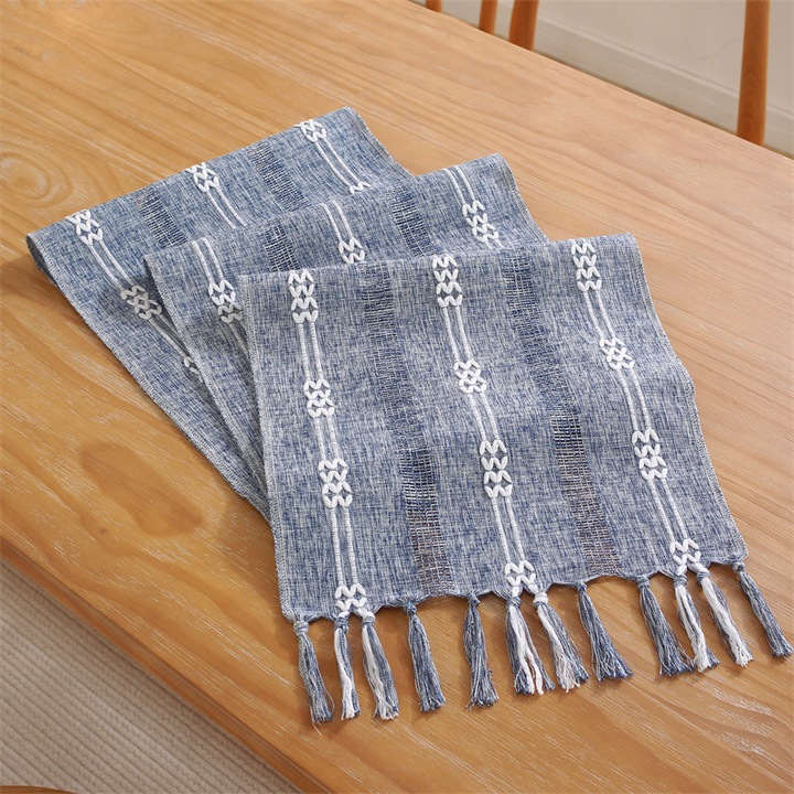 Asztali futó, bohó, krém, 33x228cm, dupla jacquard