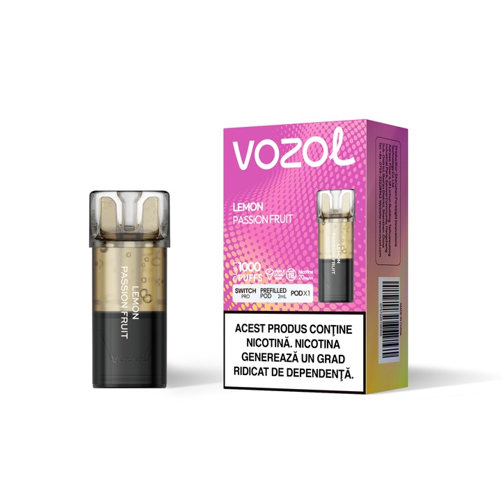 Cartus tigara electronica Vozol SWITCH PRO, aromă lamaie fructul pasiunii, 2 ml, 2% nicotina