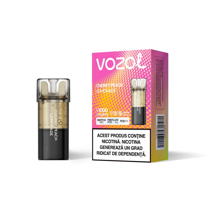 Cartus tigara electronica Vozol SWITCH PRO, aroma limonada cirese piersica, 2% nicotina, 2ml